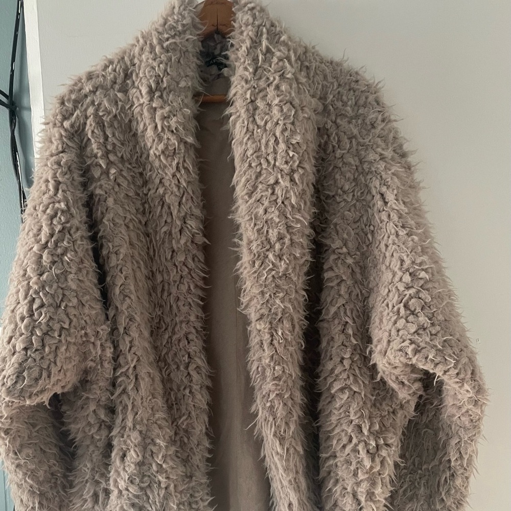 Express Long Teddy Coat Size M/L